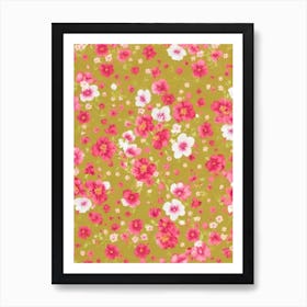 Foxglove Floral Print Warm Tones 2 Flower Art Print