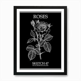 Roses Sketch 47 Poster Inverted Art Print