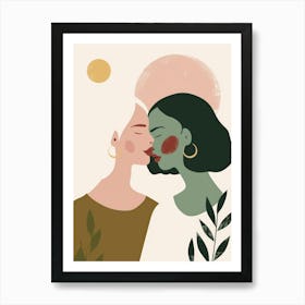 Two Women Kissing 9 Art Print