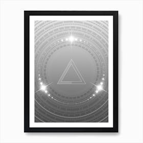 Geometric Glyph in White and Silver with Sparkle Array n.0363 Art Print