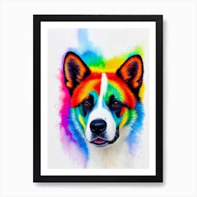 Canaan Dog Rainbow Oil Painting Dog Art Print