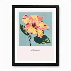 Hibiscus 5 Square Flower Illustration Poster Art Print