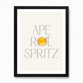 Aperol Spritz Cocktail Art Print