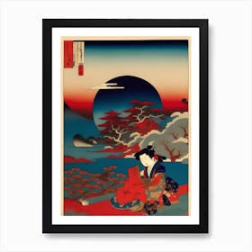 Samurai Woman By Person Affiche