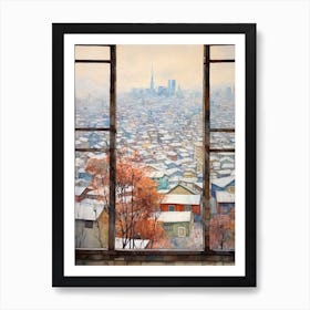 Winter Cityscape Seoul South Korea 2 Art Print
