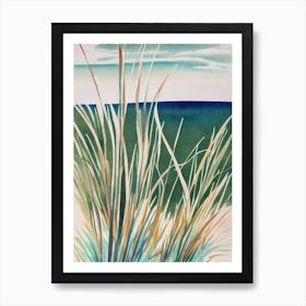 Sea Grasses Vintage Graphic Watercolour Art Print