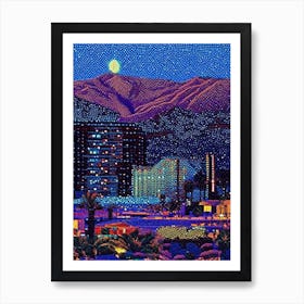 North Las Vegas, City Us  Pointillism Art Print