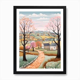 The Cotswold Way England 1 Hike Illustration Art Print