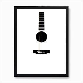 Black and White Guitar 1 Art Print