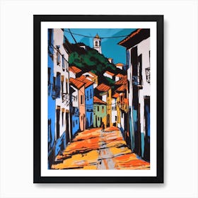 Painting Of A Rio De Janeiro With A Cat In The Style Of Of Pop Art 2 Art Print