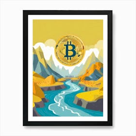 Bitcoin In The Mountains 1 Art Print