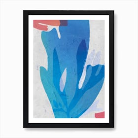 Blue Plant Art Print Art Print