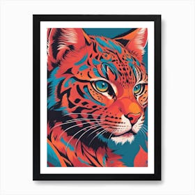 Leopard Colorful Retro Art Print