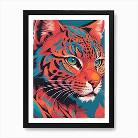 Leopard Colorful Retro Poster