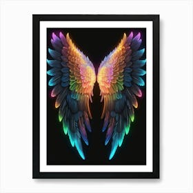 Neon Angel Wings 29 Art Print