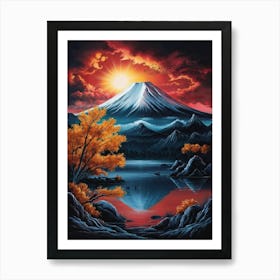 Mt Fuji At Sunset Art Print