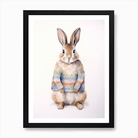 Baby Animal Watercolour Hare 1 Art Print