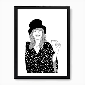 Stevie Nicks Drinking Tea Art Print