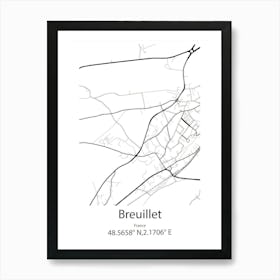 Breuillet,France Minimalist Map Art Print