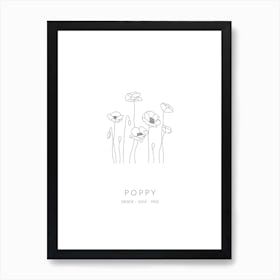 Poppy Birth Flower Art Print