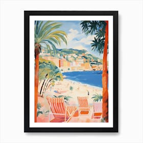 Lerici, Liguria   Italy Beach Club Lido Watercolour 2 Art Print