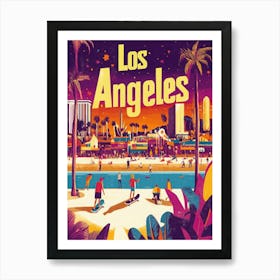 Aihrgdesign A 1970s Inspired Travel Poster For Los Angeles 1 Art Print