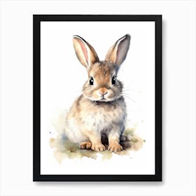 Baby Bunny Watercolour Nursery 2 Art Print