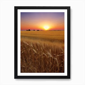 Sunset Over A Wheat Field 1 Art Print