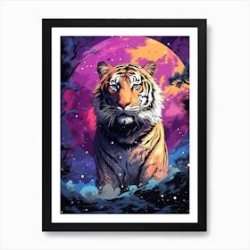 Tiger In The Moonlight 1 Art Print