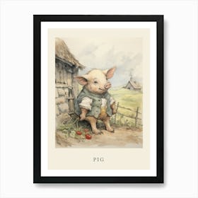 Beatrix Potter Inspired  Animal Watercolour Pig 3 Art Print