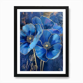 Blue Poppies 25 Art Print