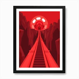 Red Train Track Art Print