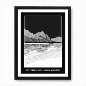 Ben Vorlich Loch Lomond Mountain Line Drawing 2 Poster Art Print