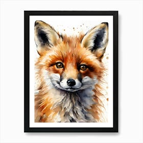 Fox Watercolor Painting Art Print