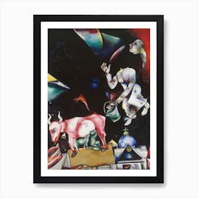 To Russia, Asses And Others, Marc Chagall Art Print