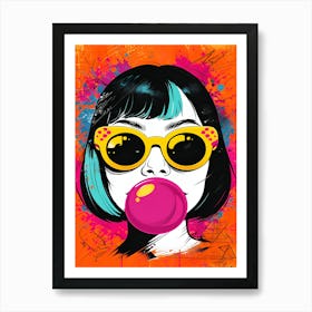 Bubblegum Girl Art Print