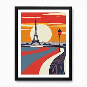 Sunset Over Paris Art Print