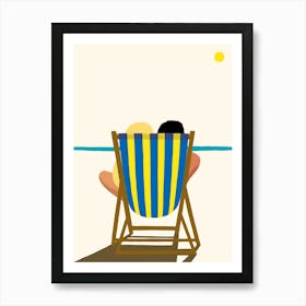 Beach Chair Stock Videos & Royalty-Free Footage Art Print