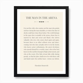 The Man In The Arena Vintage Art Print