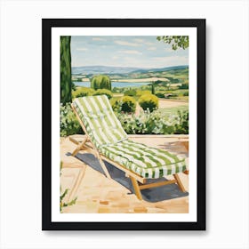 Sun Lounger By The Pool In Tuscany Italy 2 Art Print