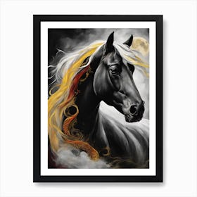 Black Horse Painting 1 Art Print