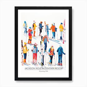 Jackson Hole Mountain Resort   Wyoming Usa, Ski Resort Poster Illustration 3 Art Print