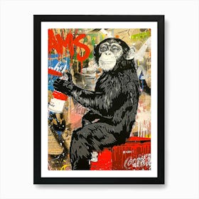 Banksy Style Wall Art Art Print