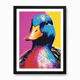 Andy Warhol Style Bird Mallard Duck 1 Art Print