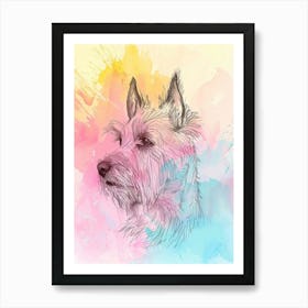 Colourful Glen Of Imaal Terrier Dog Line Illustration 1 Art Print