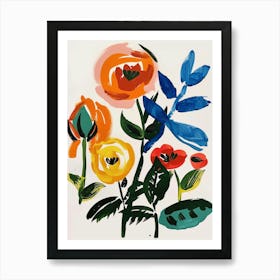 Painted Florals Rose 15 Art Print