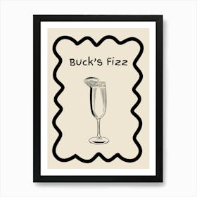 Bucks Fizz Doodle Poster B&W Art Print