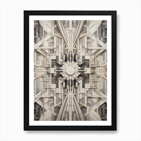 Technology Abstract Geometric Pattern 8 Art Print