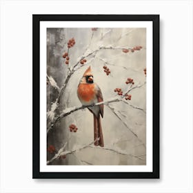 Cardinal In Snow Art Print