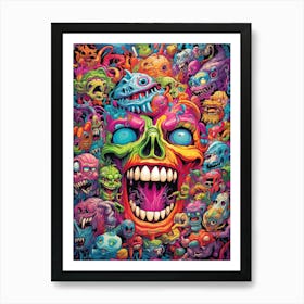 Psychedelic Skull 10 Art Print